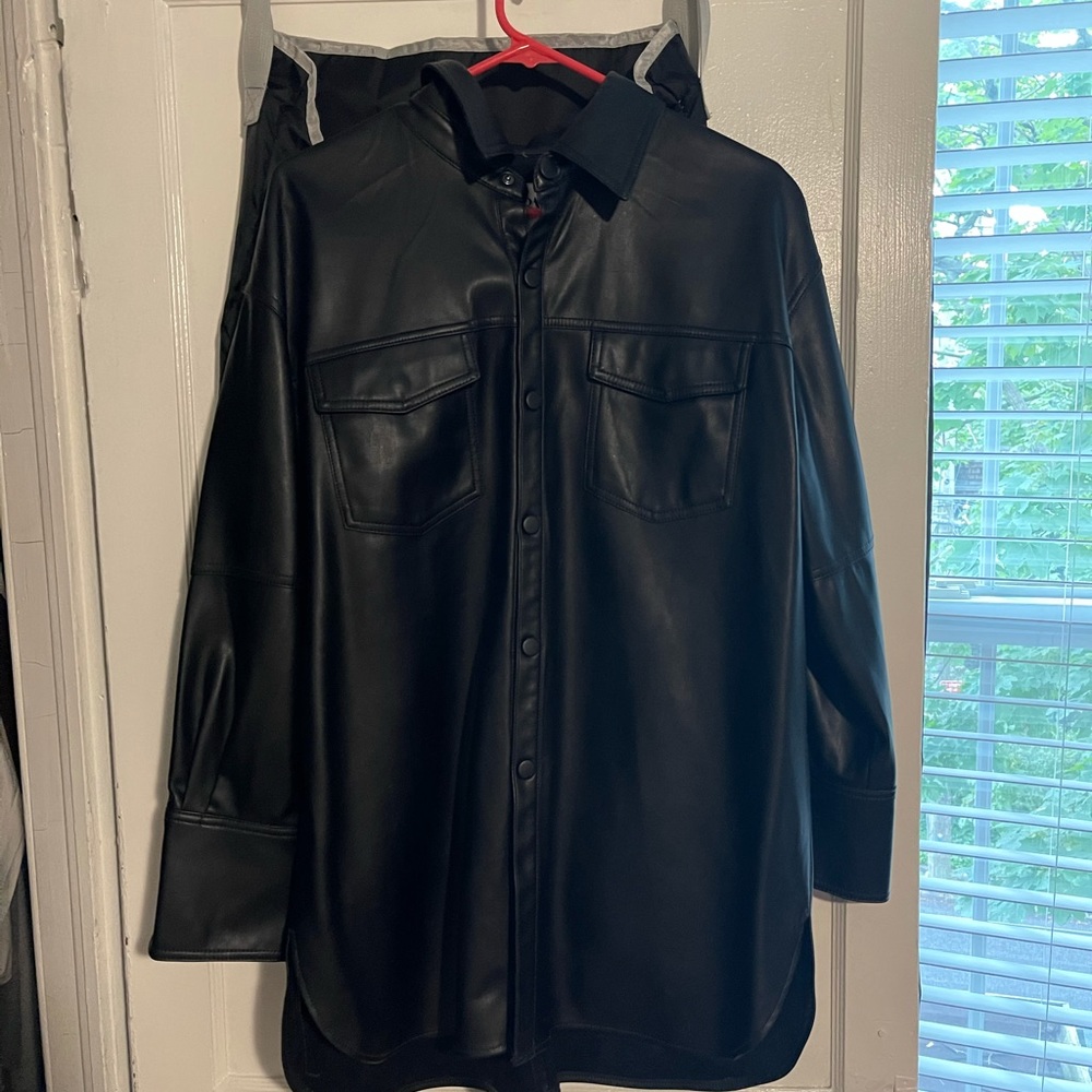ZARA LEATHER OVERSHIRT